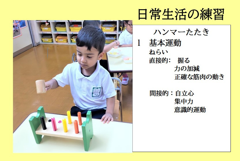 モンテッソーリ教具・教材の紹介「日常生活練習」 | ちどり幼稚園